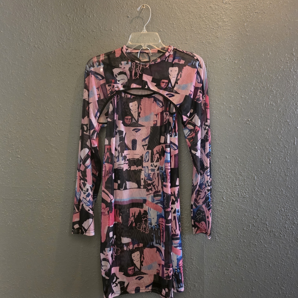 NWOT Abstract Mesh Dress